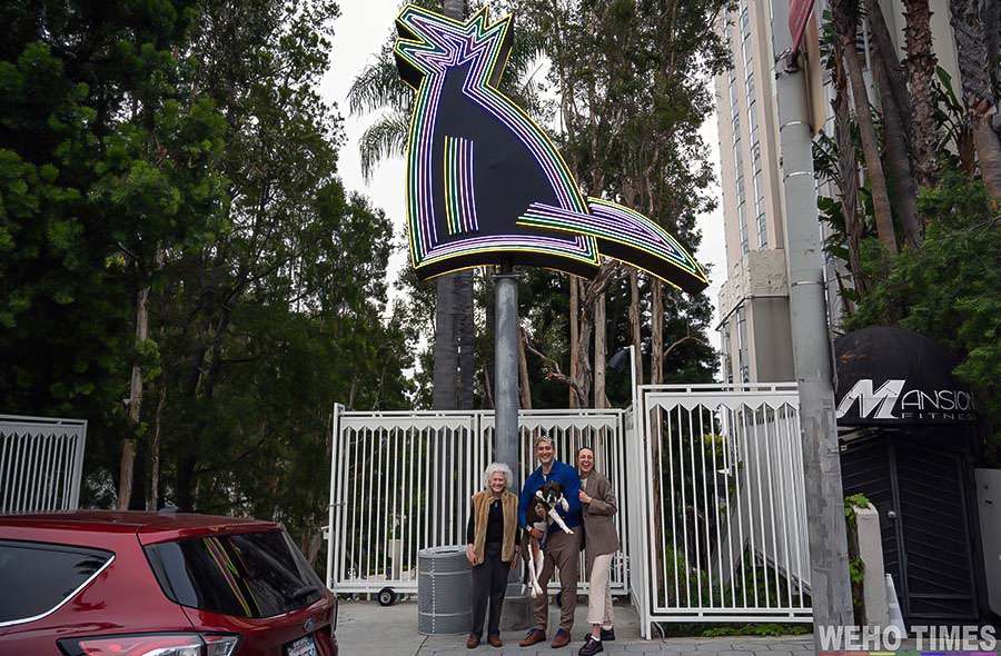 WeHo's Rainbow Neon Dog gets public art dedication